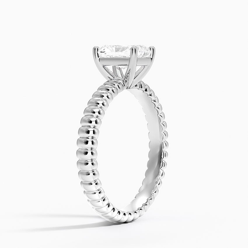 Petra Textured Solitaire Ring Platinum Radiant Engagement Ring
