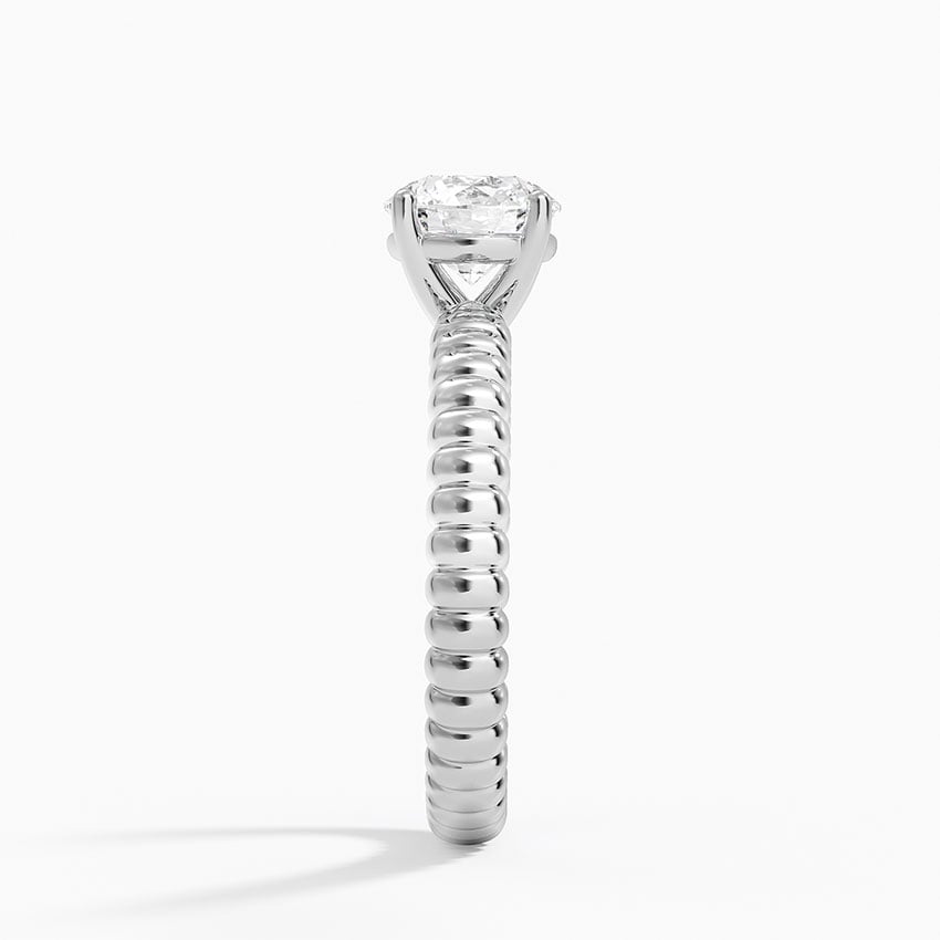 Petra Textured Solitaire Ring Platinum Round Engagement Ring