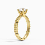 Petra Textured Solitaire Ring Yellow Gold 18k Round Engagement Ring