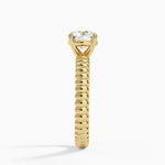 Petra Textured Solitaire Ring Yellow Gold 18k Round Engagement Ring