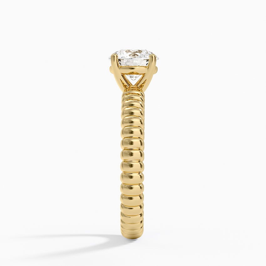 Petra Textured Solitaire Ring Yellow Gold 18k Round Engagement Ring