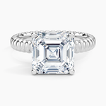 Petra Textured Solitaire Ring Platinum Asscher Engagement Ring