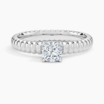 Petra Textured Solitaire Ring Platinum Cushion Engagement Ring