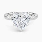 Petra Textured Solitaire Ring Platinum Heart Engagement Ring