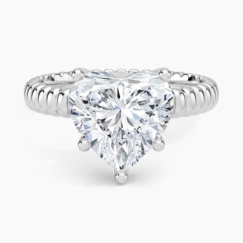 Petra Textured Solitaire Ring Platinum Heart Engagement Ring
