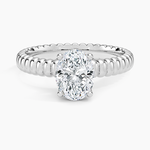 Petra Textured Solitaire Ring Platinum Oval Engagement Ring