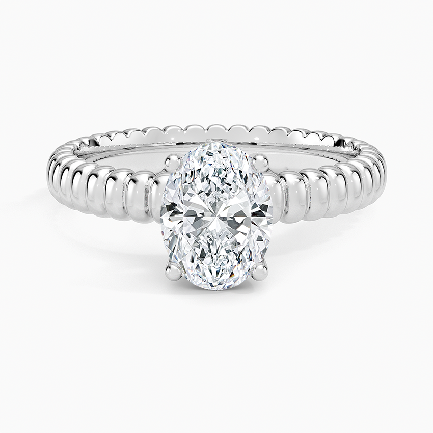Petra Textured Solitaire Ring Platinum Oval Engagement Ring
