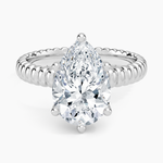 Petra Textured Solitaire Ring Platinum Pear Engagement Ring