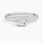 Petra Textured Solitaire Ring Platinum Princess Engagement Ring