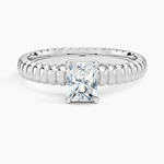 Petra Textured Solitaire Ring Platinum Radiant Engagement Ring