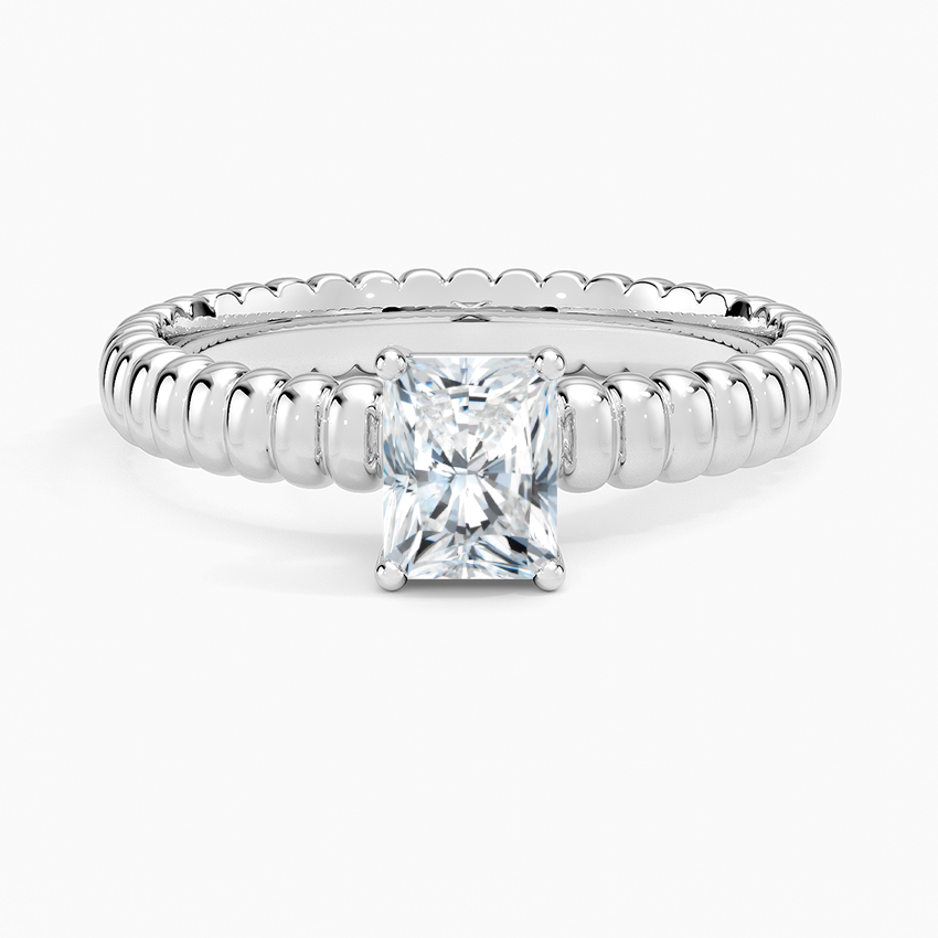 Petra Textured Solitaire Ring Platinum Radiant Engagement Ring