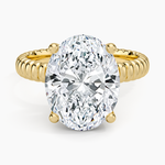 Petra Textured Solitaire Ring Yellow Gold 18k Oval Engagement Ring