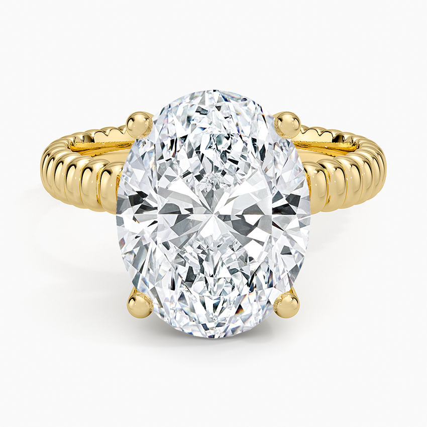Petra Textured Solitaire Ring Yellow Gold 18k Oval Engagement Ring