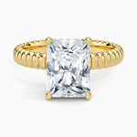 Petra Textured Solitaire Ring Yellow Gold 18k Radiant Engagement Ring