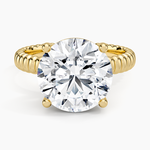 Petra Textured Solitaire Ring Yellow Gold 18k Round Engagement Ring