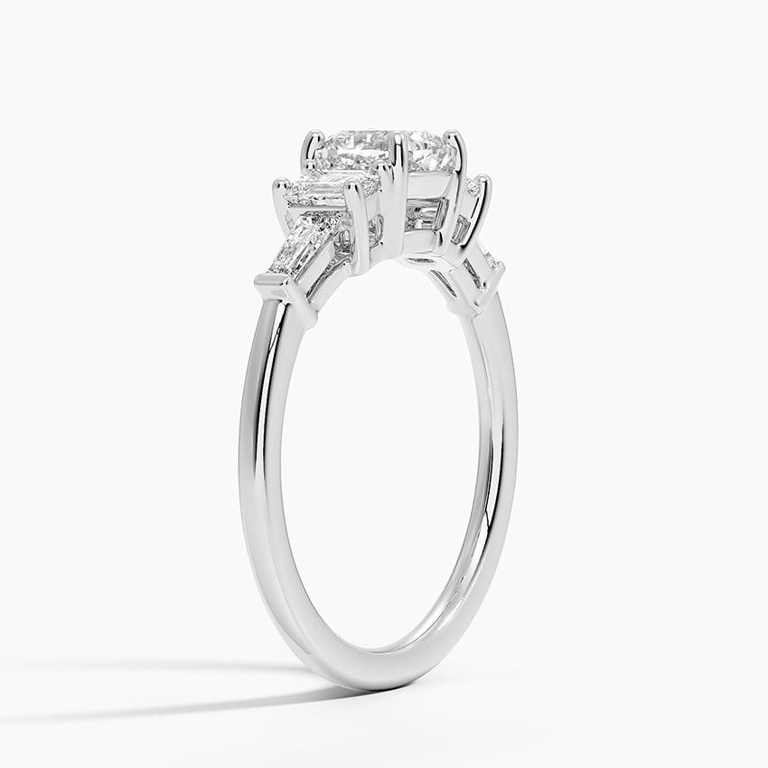 Cleo Five Stone Diamond Ring Platinum Cushion Engagement Ring