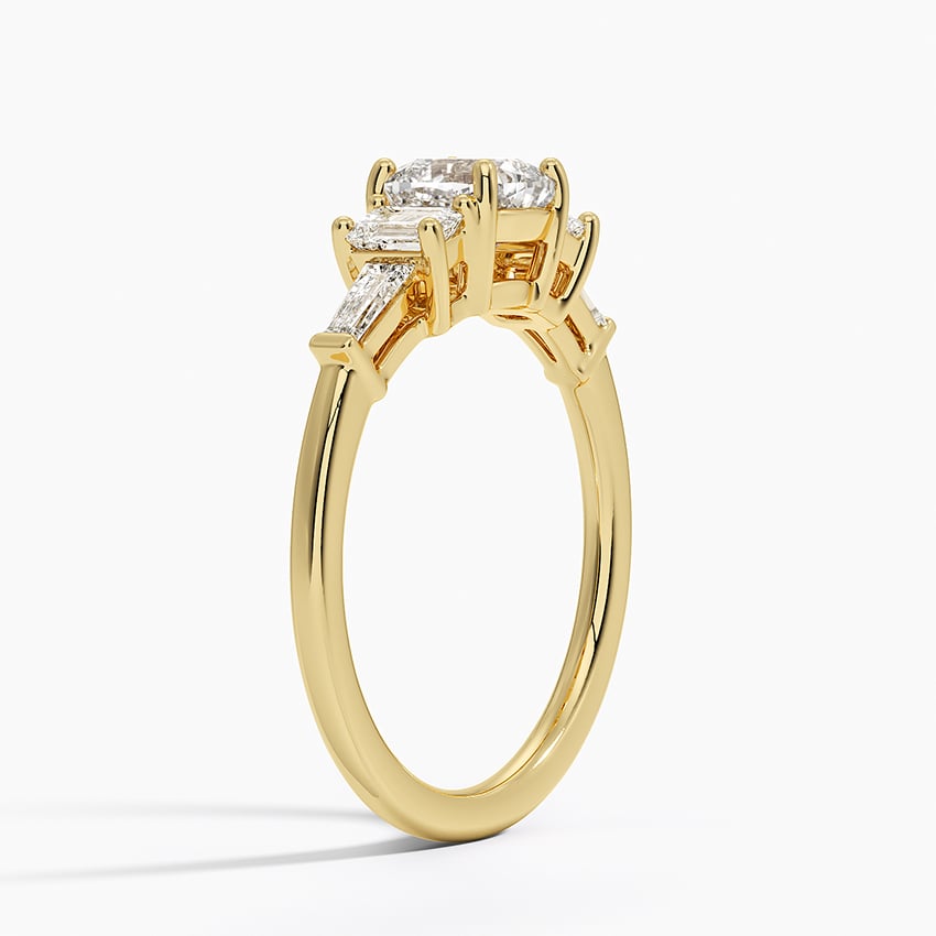 Cleo Five Stone Diamond Ring Yellow Gold 18k Cushion Engagement Ring