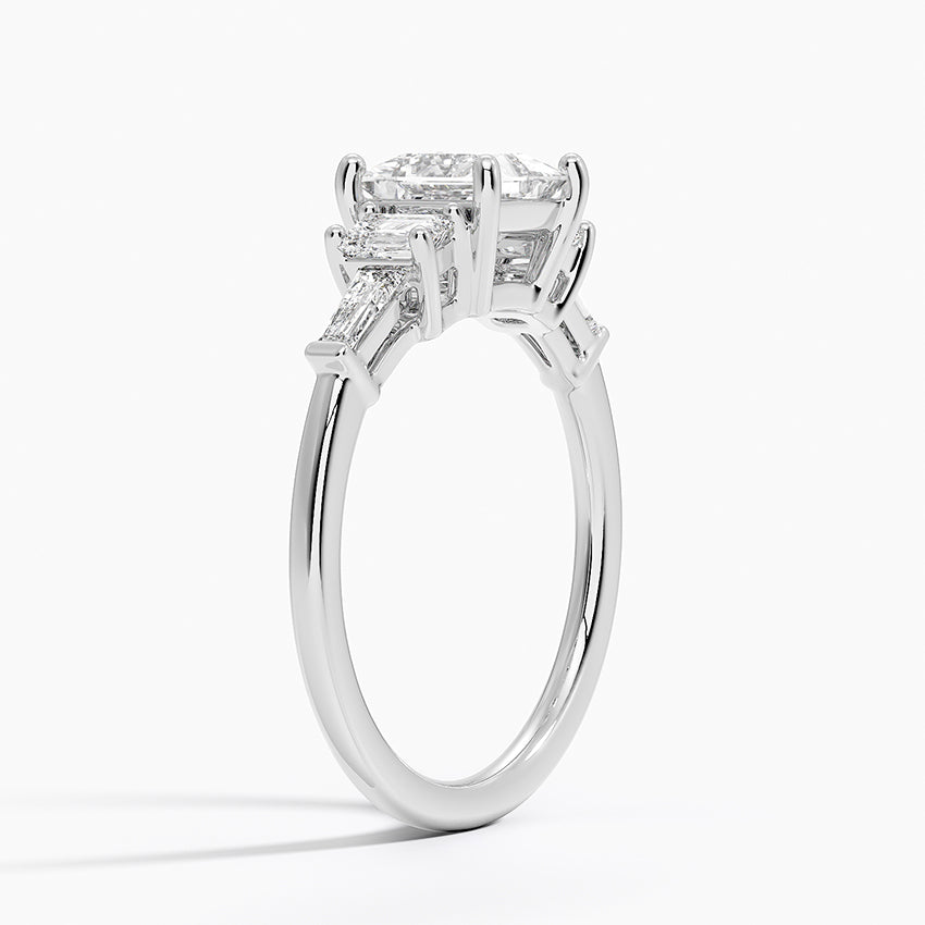 Cleo Five Stone Diamond Ring Platinum Princess Engagement Ring