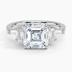 Cleo Five Stone Diamond Ring Platinum Asscher Engagement Ring