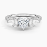 Cleo Five Stone Diamond Ring Platinum Heart Engagement Ring