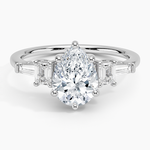 Cleo Five Stone Diamond Ring Platinum Pear Engagement Ring