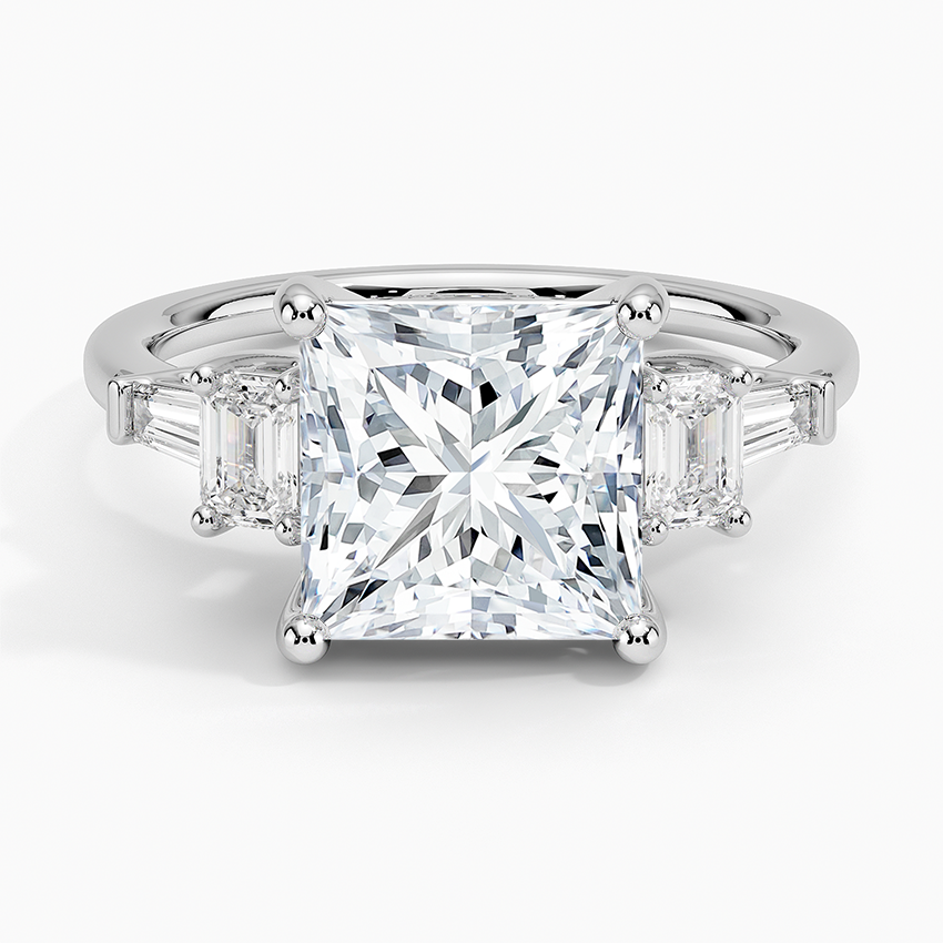 Cleo Five Stone Diamond Ring Platinum Princess Engagement Ring