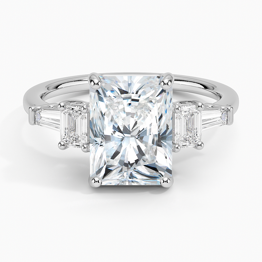 Cleo Five Stone Diamond Ring Platinum Radiant Engagement Ring
