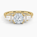 Cleo Five Stone Diamond Ring Yellow Gold 18k Cushion Engagement Ring