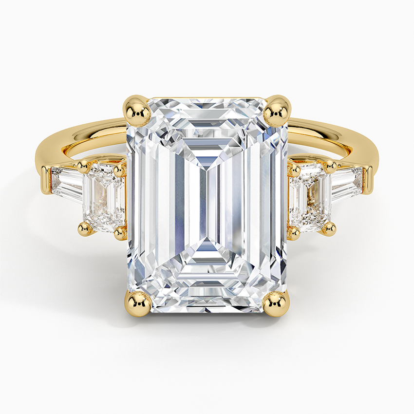 Cleo Five Stone Diamond Ring Yellow Gold 18k Emerald Engagement Ring