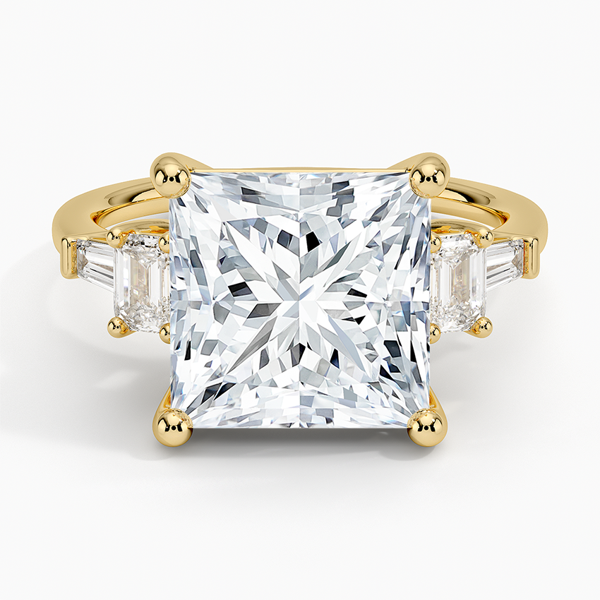 Cleo Five Stone Diamond Ring Yellow Gold 18k Princess Engagement Ring