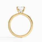 Adorned Camellia Milgrain Diamond Ring Yellow Gold 18k Asscher Engagement Ring