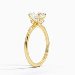 Adorned Camellia Milgrain Diamond Ring Yellow Gold 18k Cushion Engagement Ring