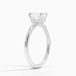 Adorned Camellia Milgrain Diamond Ring Platinum Emerald Engagement Ring
