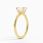Adorned Camellia Milgrain Diamond Ring Yellow Gold 18k Emerald Engagement Ring