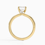 Adorned Camellia Milgrain Diamond Ring Yellow Gold 18k Emerald Engagement Ring