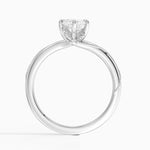 Adorned Camellia Milgrain Diamond Ring Platinum Marquise Engagement Ring