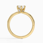 Adorned Camellia Milgrain Diamond Ring Yellow Gold 18k Marquise Engagement Ring
