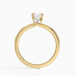Adorned Camellia Milgrain Diamond Ring Yellow Gold 18k Oval Engagement Ring