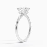 Adorned Camellia Milgrain Diamond Ring Platinum Oval Engagement Ring