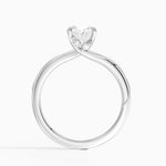 Adorned Camellia Milgrain Diamond Ring Platinum Oval Engagement Ring