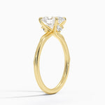 Adorned Camellia Milgrain Diamond Ring Yellow Gold 18k Oval Engagement Ring