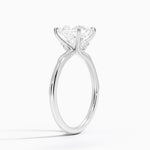 Adorned Camellia Milgrain Diamond Ring Platinum Princess Engagement Ring