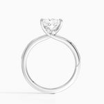 Adorned Camellia Milgrain Diamond Ring Platinum Princess Engagement Ring