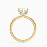 Adorned Camellia Milgrain Diamond Ring Yellow Gold 18k Princess Engagement Ring