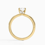 Adorned Camellia Milgrain Diamond Ring Yellow Gold 18k Radiant Engagement Ring