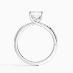 Adorned Camellia Milgrain Diamond Ring Platinum Radiant Engagement Ring