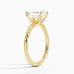 Adorned Camellia Milgrain Diamond Ring Yellow Gold 18k Radiant Engagement Ring