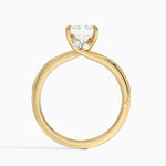 Adorned Camellia Milgrain Diamond Ring Yellow Gold 18k Radiant Engagement Ring