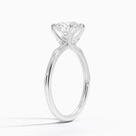 Adorned Camellia Milgrain Diamond Ring Platinum Round Engagement Ring