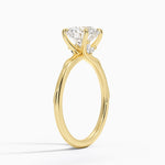 Adorned Camellia Milgrain Diamond Ring Yellow Gold 18k Round Engagement Ring